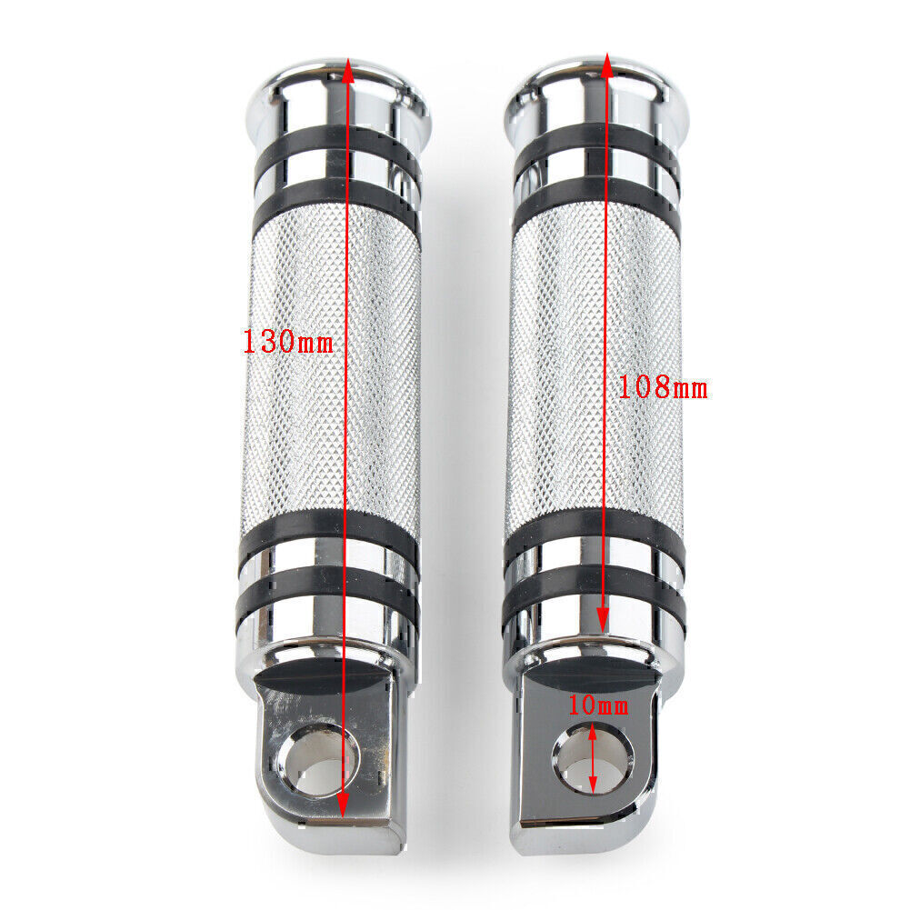 1 Pair Passenger Foot Peg Male Mount Footpegs Footrest For Harley Chrome 10mm