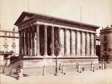 France, Nîmes, Maison Carrée Vintage Albumen Print, Albumen Print 21 x 2