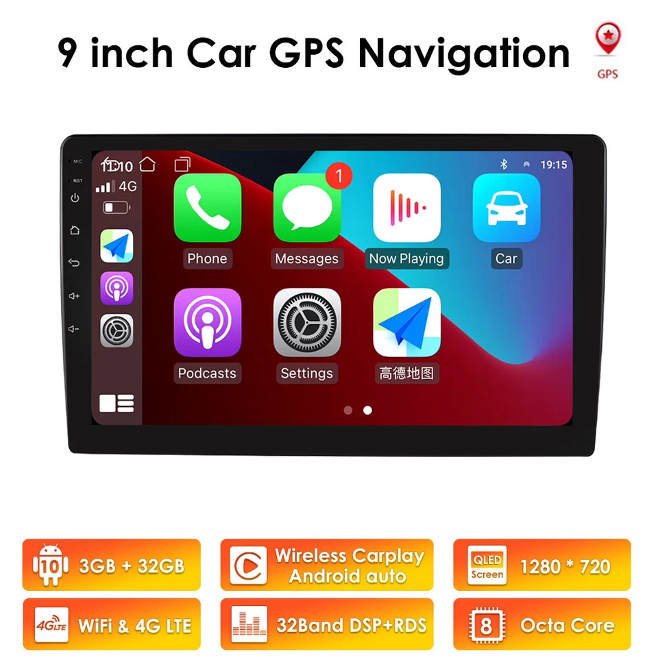 9" Android 10.0 GPS 3+32GB 8 Core 2 DIN Car Stereo Radio GPS Android Auto DSP 4G - Image 3 of 4