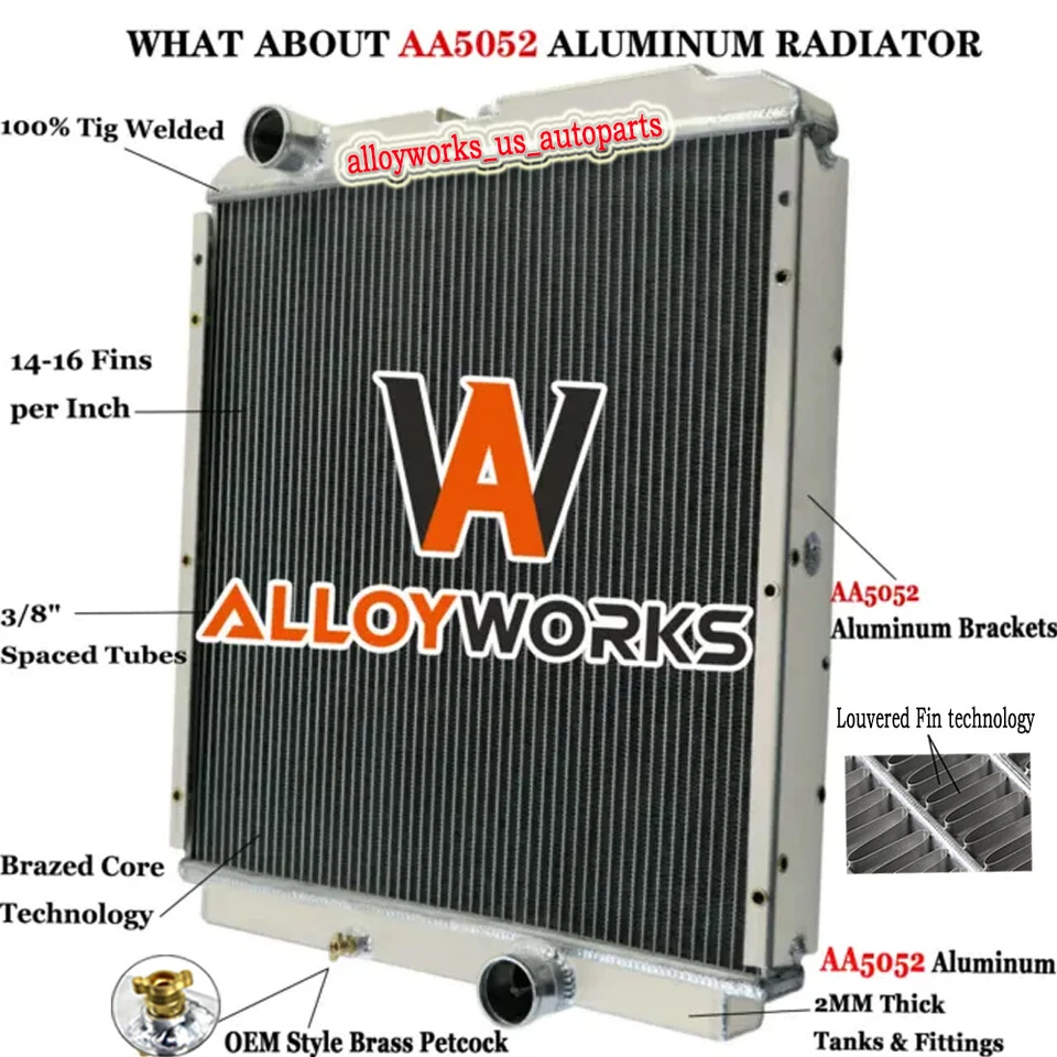 Radiador de aluminio para Mitsubishi Fuso FE639 FG649 FH211 1996-2004 3,9/4,9/5,9 L Foto 2 de 4