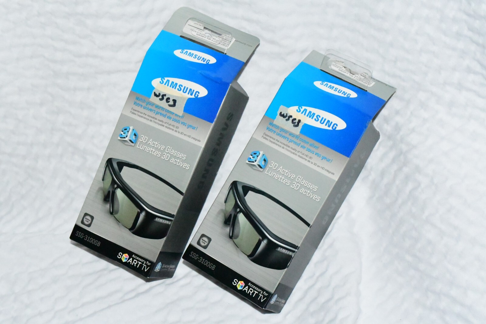 Lot of 2 Samsung SSG-3100GB 3D Active Glasses for Smart TVs
