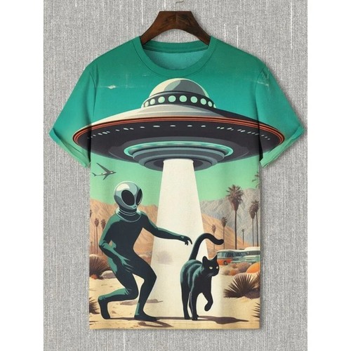 3D Funny Cat Shirt Unique Design Retro Round neck oversized Jersey - Picture 15 of 33