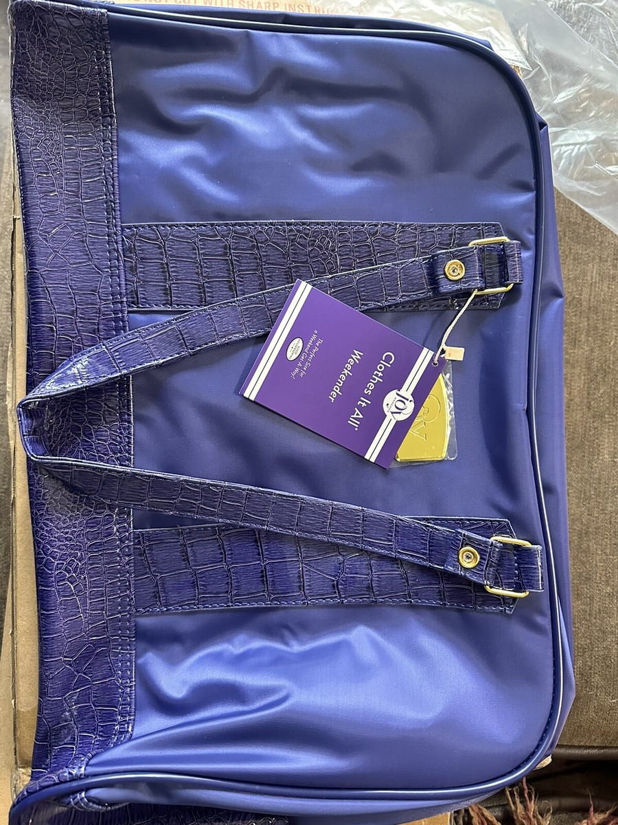 Joy Mangano Luxe Royal Blue Duffel & Tote Bag Weekender Travel