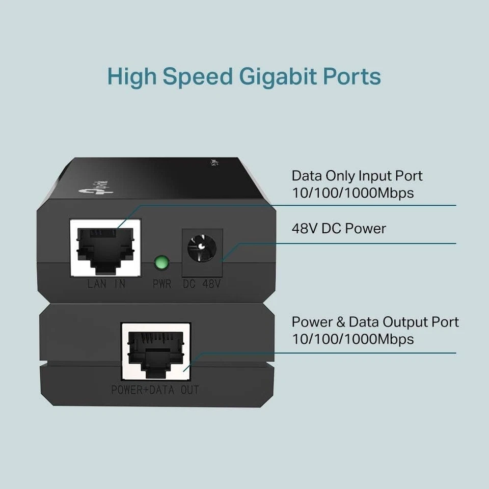TP-LINK 802.3af Gigabit PoE Injector | Convert (Black) (TL-POE150S) - Image 4 of 4