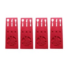 Christmas Cutlery Holder Set of 4 Red Flower Kitchen Tableware Decoration