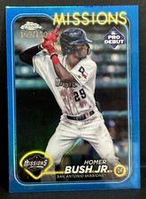 2024 Topps Chrome Pro Debut Baseball Missions Homer Bush Jr. Blue Refractor /150