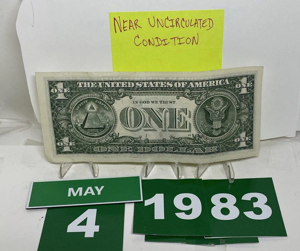 Birthday/Anniversary Dollar May 4 1983. Fancy Serial Number Circulated Note - Image 3 of 4