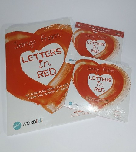Word Kidz Songs From Letters in Red Songbook, CD & DVD Set New! Scripture Songs