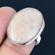 Orange Aventurine Gemstone Handmade 925 Sterling Silver Jewelry Ring Size 7