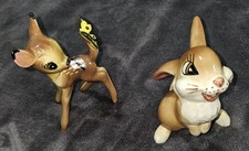 Statuina vintage Walt Disney ceramica Bambi di Shaw Pottery & Thumper di Bambi