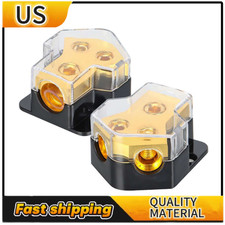 2X Car Audio Splitter Amp Distribution Power 0/2/4 Gauge In 4/6/8 Gauge Out US
