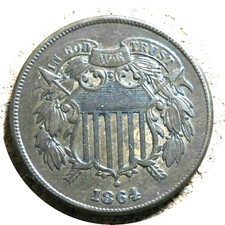 elf Two Cents   1864 Large Motto    Civil War  085