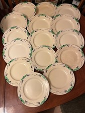 “15x Burleigh Ware B&L 1930s Art Deco Daisy Plates 8-10” Job Lot Some Damage”