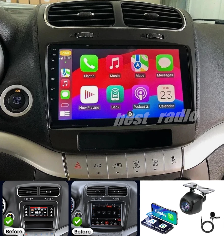For Dodge Journey 2012-2020 Android 13 Carplay Car Stereo Radio GPS Navi wifi FM Foto 2 de 4