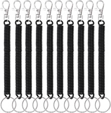 Cobee Coil Springs Keychain, 10 Pcs Retractable Coil Springs Keychains with Lobs