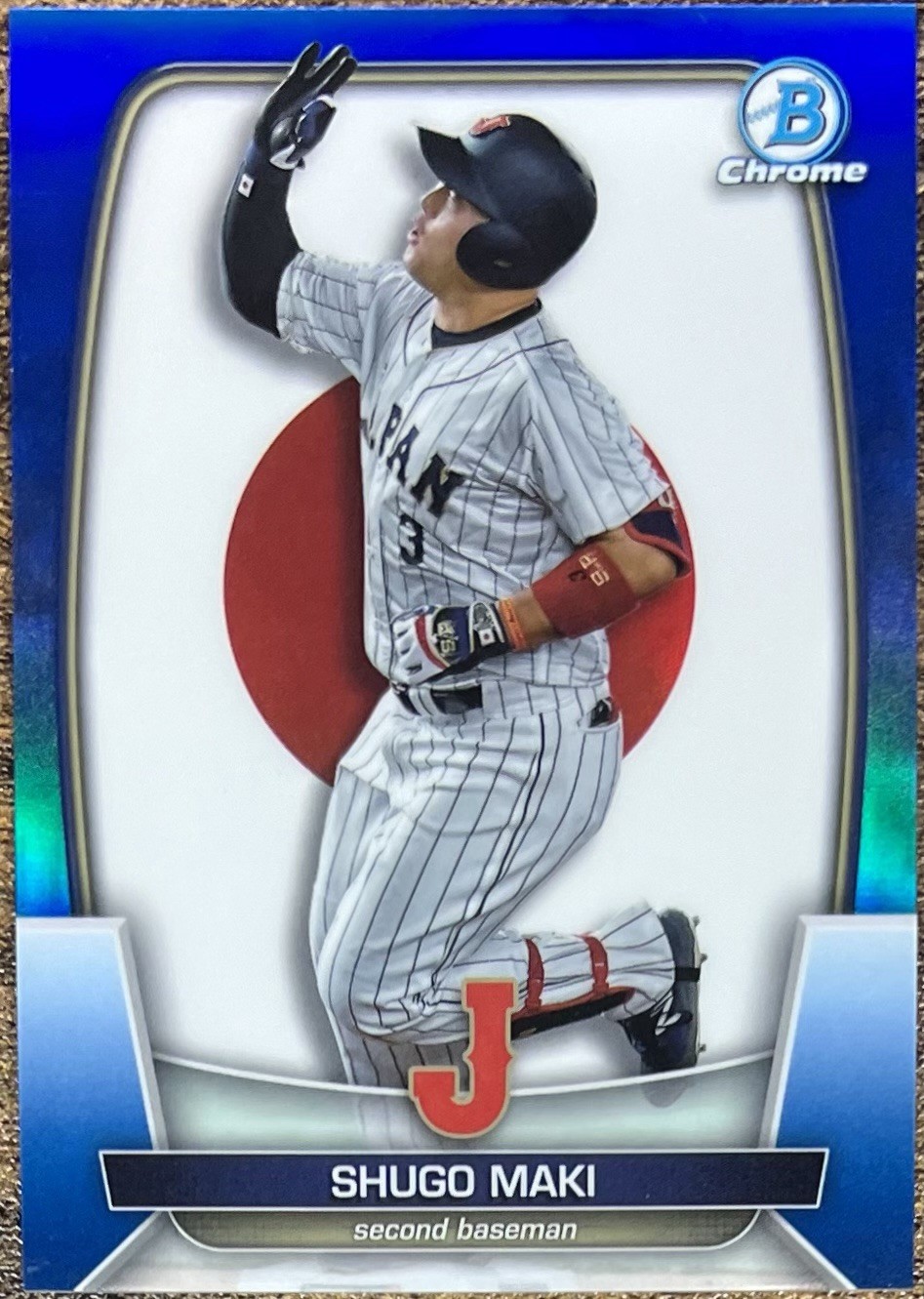 2023 Bowman Chrome WBC Flag Shugo Maki Blue Refractor #55/75 #WBC-48