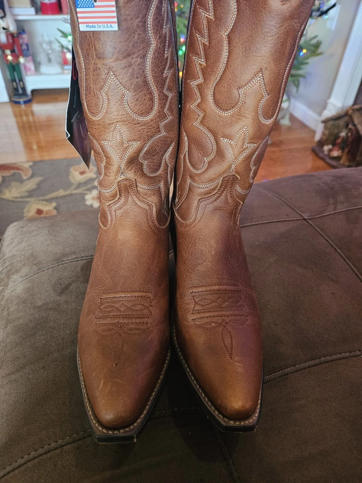 Botas de Vaquero Abilene Mujer 8.5 M Cuero Marrón Occidental Bordado Foto 4 de 4