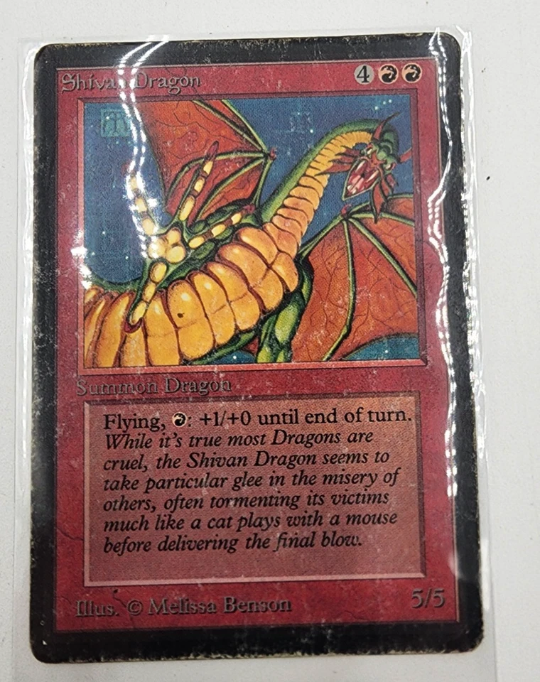 Magic the Gathering Shivan Dragon Beta Card Highly Played 1993 - Image 2 of 4