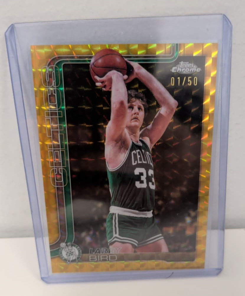 2025-26 Topps Chrome Update Larry Bird #143 Gold Geometric Refractor 1/50