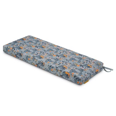 Vera Bradley 42''x18'' Rainforest Toile Outdoor Patio Bench Cushion Gray/Gold