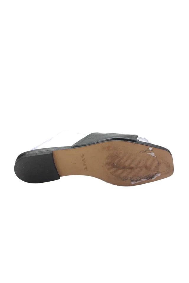 Bruno Magli Womens Leather Square Toe Embossed Detail Sandals Black Size 7 - Image 4 of 4