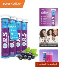 Pack of 4 Blackcurrant Hydration Tablets - Perfect for Recovery & Travel Needs