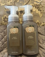2 x Bath  & Body Works WHITE PUMPKIN Gentle Foaming Hand Soap 8.75 fl oz NEW!