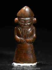 2.4" Old Chinese Jade Hand Carved Dynasty Palace People Statue Sculpture