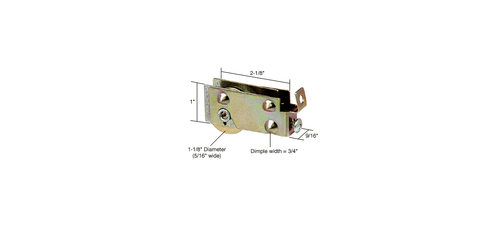 CRL D1699 1-1/8" Steel Sliding Glass Door Roller with 9/16" Wide Housing - Picture 2 of 5