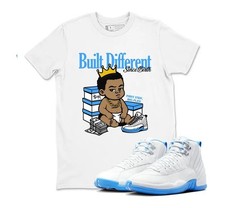 Shirt to Match Retro Jd AIr JD 12 White and University Blue BLACK/WHITE