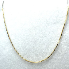 10K Real Yellow Gold Box Chain Necklace 0.45mm 16 18 20 Inch Made in Italy New