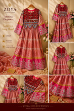ZOYA Collections Women Pink Embroidered Cotton Jacquard Salwar Kameez One Size