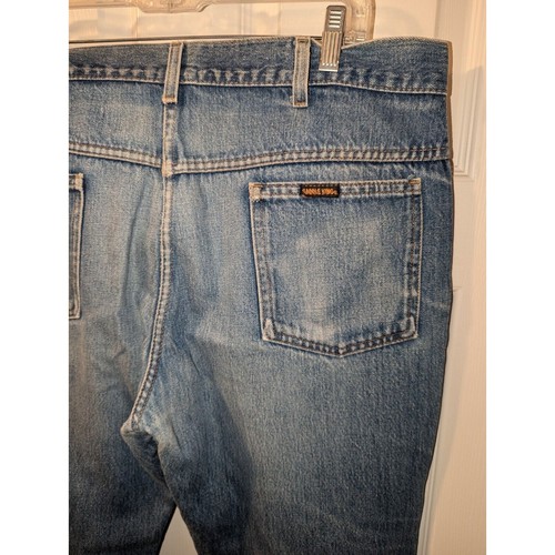 Saddle King Jeans Mens 36x28 Blue Vintage 5 Pocket Made in USA Inseam 100 Cotton - Picture 9 of 13