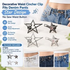 Adjustable Waist Pin Fits Denim Pants Star Shape Metal Waist Tightener Accessory
