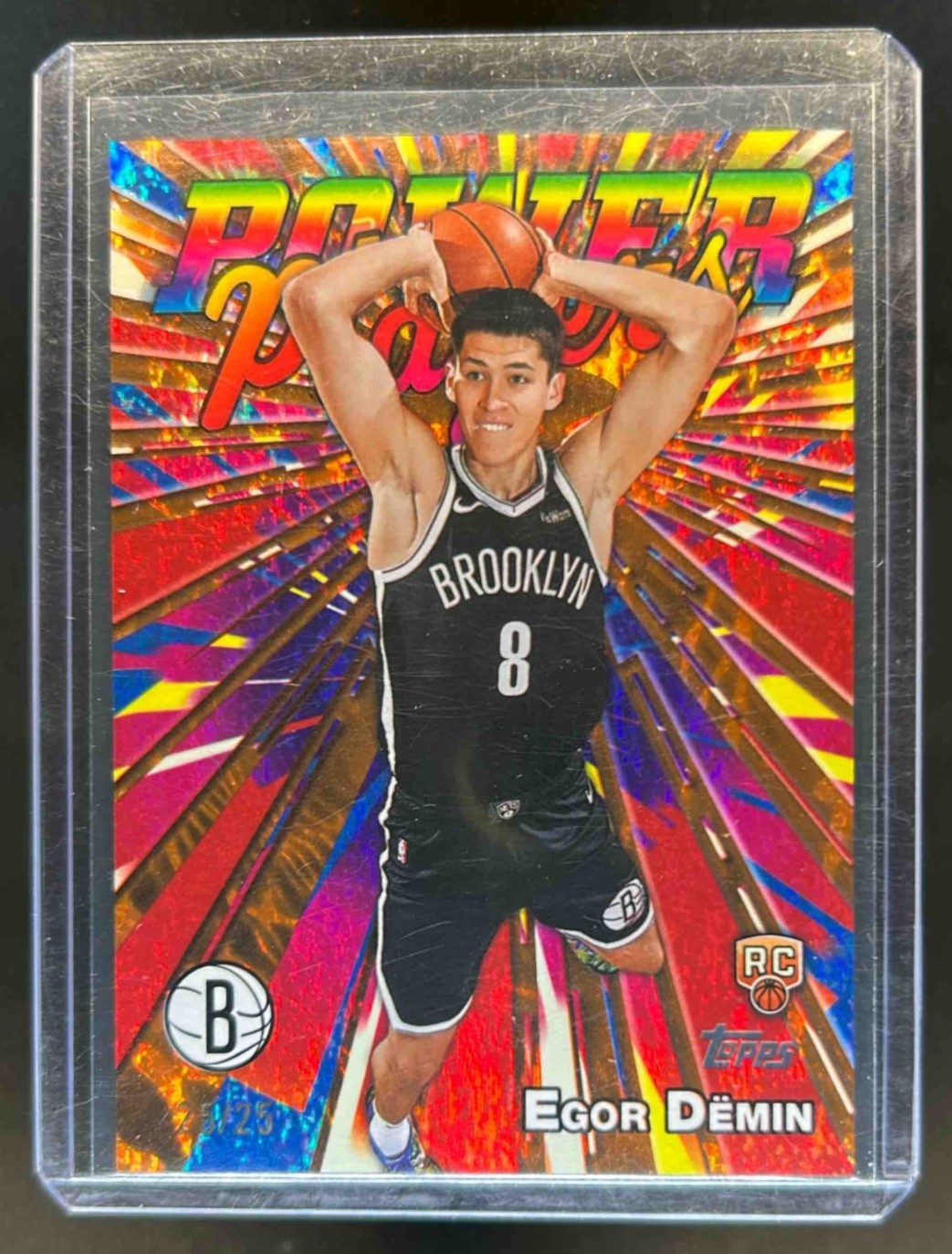 2025-26 Topps Egor Demin Power Players RC Orange Holo Foil Rookie #25/25 Nets
