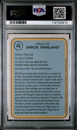 Anchorman: The Legend of Ron Burgandy 2011 - Brick Tamlan #4 PSA 10 - Imagen 2 de 3