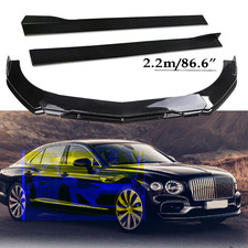 Glossy Black Front Bumper Lip Splitter Side Skirts Kit For Bentley Flying Spur