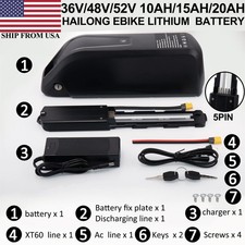 Hailong 36V/48V/52V 10ah/15ah/20ah electric bicycle battery for 2000W Motors