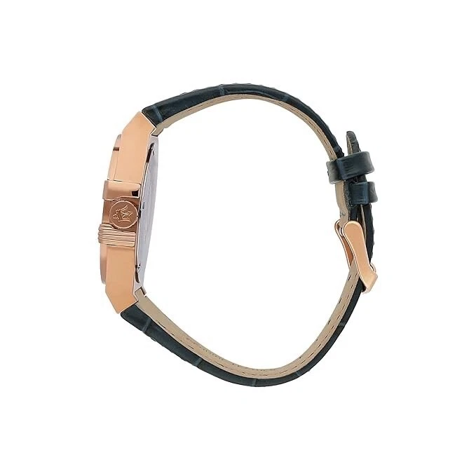 Reloj pulsera de cuarzo Maserati Potenza para hombre esfera azul caja oro rosa R8851108027 Foto 3 de 3