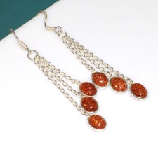 Sandstone 925 Silver Plated Earrings 2.5