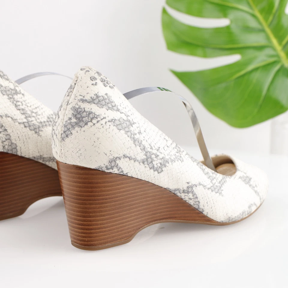 Zapato de vestir Cole Haan para mujer talla 9 blanco gris pitón tacón de cuña 60 mm Foto 3 de 4