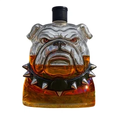 Bulldog Whiskey Bottle Glass Wine Bottles Liquor Decanter Collectible Home Decor
