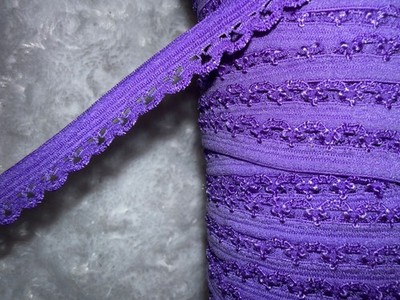 20 yards purple grape Picot DOLL edge sewing Stretch loop Elastic 3/8'' wide