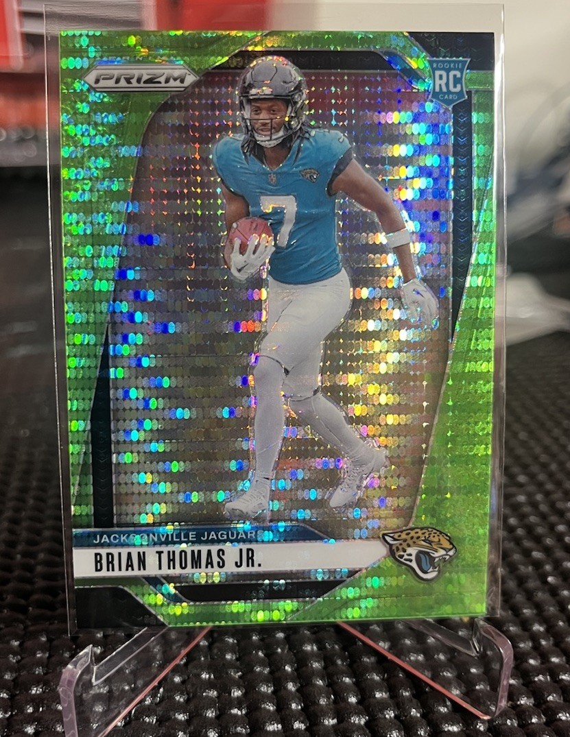 2024 Panini Prizm - Rookies Brian Thomas Jr. #314 Neon Green Pulsar Prizm (RC).
