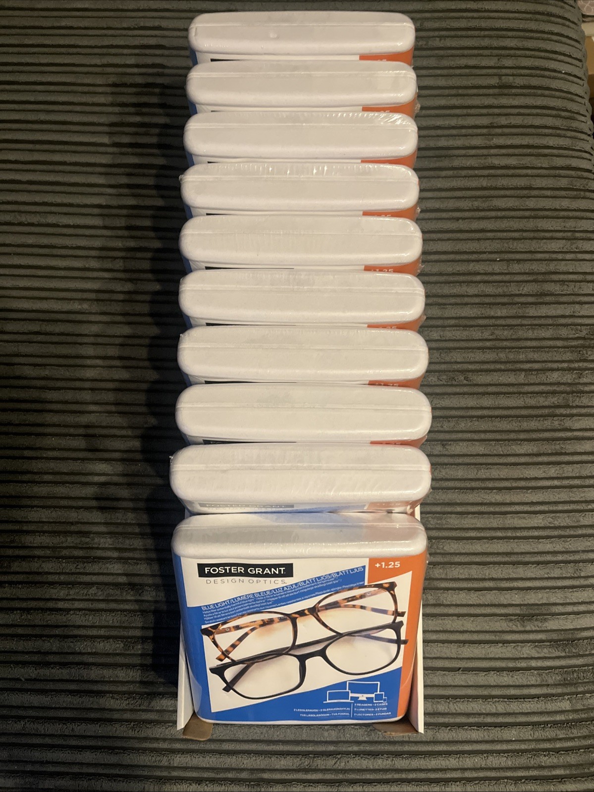foster grant reading glasses 1.25 PLASTIC FRAME X 10 PAIRS NEW SEALED