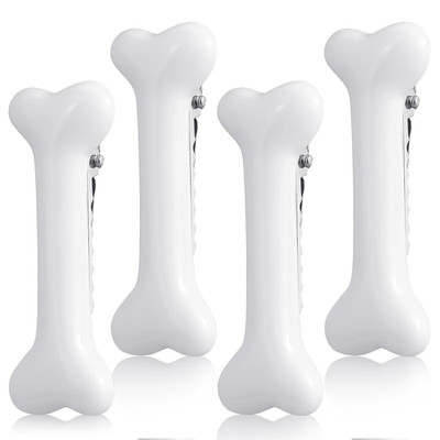 4 Pcs Bone Clips, Cute White Dog Bone Hair Clip Small Exquisite Emo Hair Accesso
