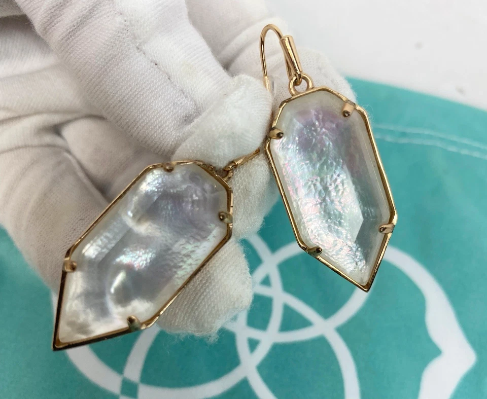 Pendientes Palmer Kendra Scott MOP Perla Oro Rosa Raros Foto 4 de 4