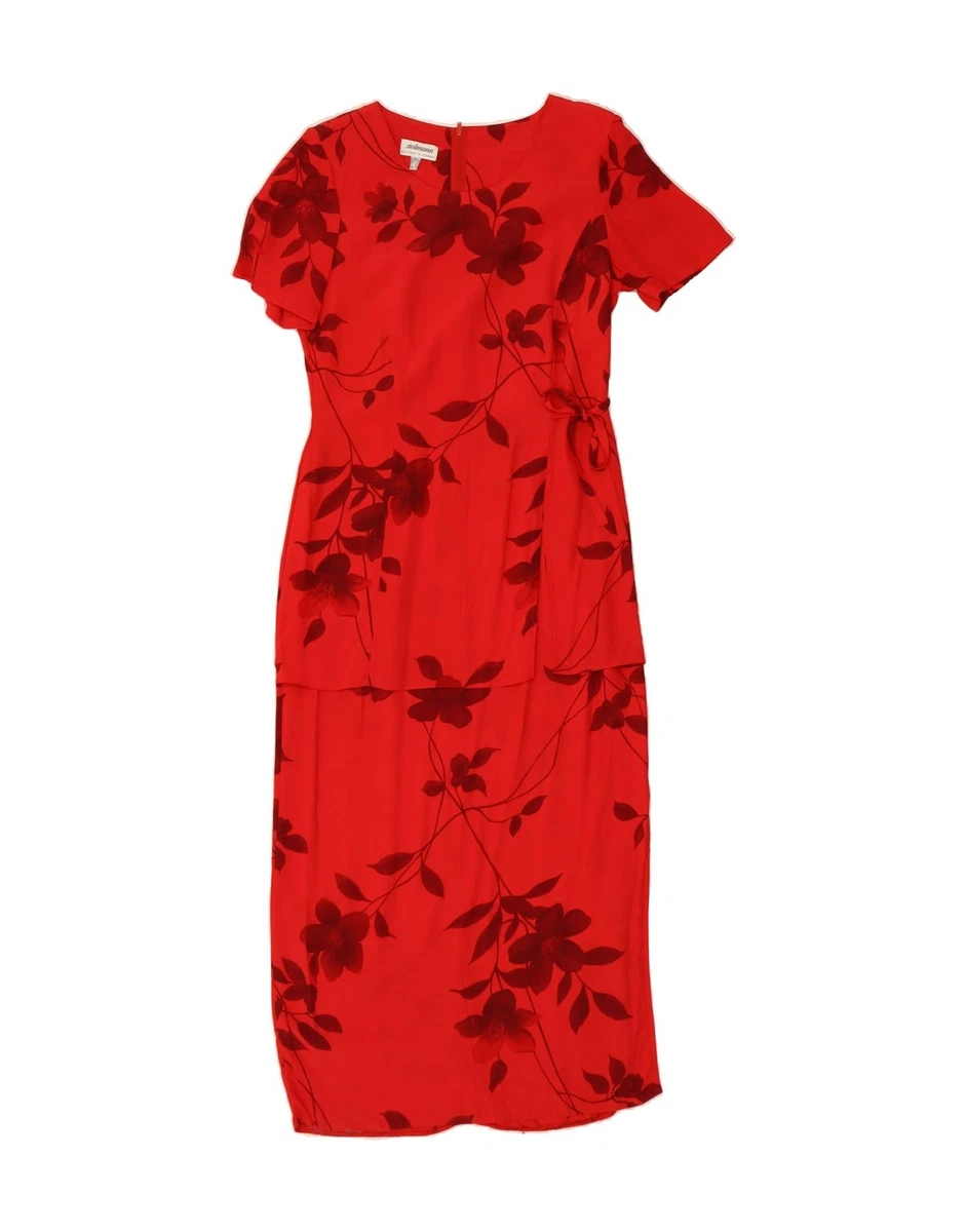 steilmann linen dress Steilmann Women's Red Linen Sheath Dress UK 10 Preworn