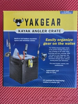YakGear 13-inch Kayak Angler Crate. Collapsable. Fishing Gear Storage.