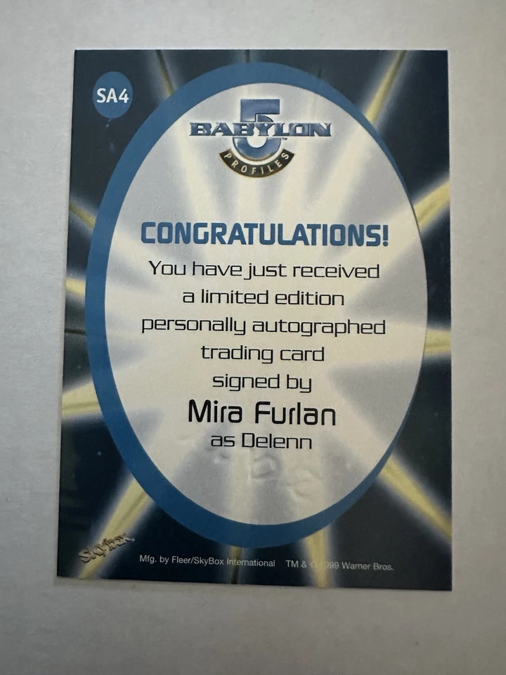 Babylon 5 Profiles Mira Furlan As Delenn Autograph Card SA4 Pristine! - Image 2 of 2